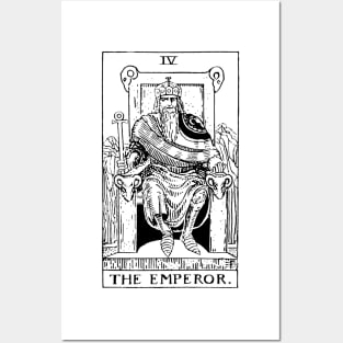The Emperor Tarot in black Posters and Art